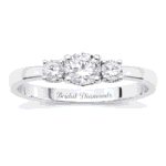 Three-Stone Lab-Grown Diamond Engagement Ring in 14K White Gold