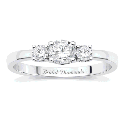 Three-Stone Lab-Grown Diamond Engagement Ring in 14K White Gold