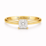 1 Carat Lab-Grown Diamond Princess Cut Solitaire Engagement Ring in 14K 18K Yellow Gold