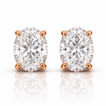 1 Carat Lab-Grown Diamond Oval Cut Stud for Women in 14K 18K Rose Gold