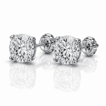 1 Carat Lab-Grown Diamond Round Cut Stud Earrings for Women in 14K 18K Platinum
