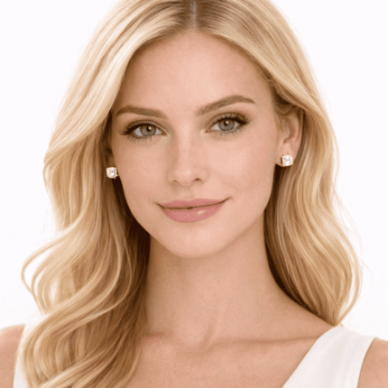 1 Carat Lab-Grown Diamond Princess Cut Stud for Women in 14K 18k Gold & Platinum