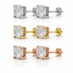 1 Carat Lab-Grown Diamond Round Cut Stud Earrings for Women in 14K 18K Yellow/White/Rose Gold & Platinum