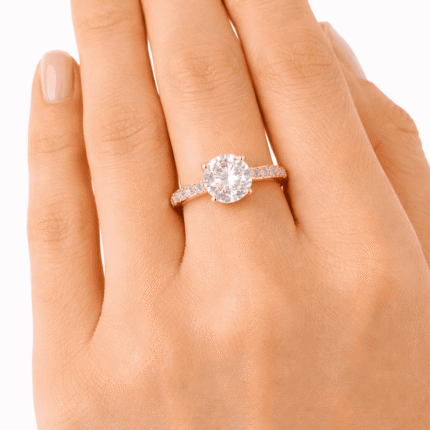 1.48 Carat 17 Lab-Grown Diamond Engagement Ring in 14K 18K Yellow/White/Rose Gold & Platinum
