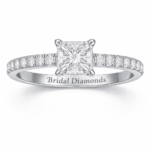 1.48 Carat 17 Lab-Grown Diamond Princess Cut Engagement Ring in 14K 18K White Gold