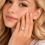 1.48 Carat 17 Lab-Grown Diamond Princess Cut Engagement Ring in 14K 18K Yellow/White/Rose Gold & Platinum