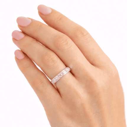 1 carat 28 stone, Lab grown Diamonds engagement ring in Yellow/White/Rose Gold & Platinum