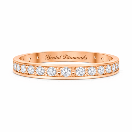 Full Eternity 1 Carat Diamond Wedding Ring in 14K 18K Rose Gold