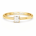 Solitaire Princess Cut One Carat Diamond Engagement Ring in 18k Yellow Gold