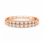 Engagement Ring with 12 Lab-Grown Diamonds Total 1 Carat in 14K Rose Gold