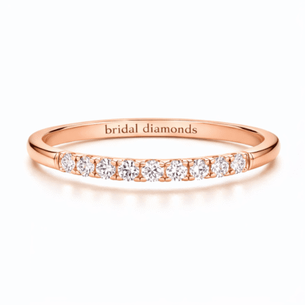 9 Stone Lab-Grown Diamond Wedding Ring in 18K 14K Rose Gold