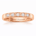 0.50 Carat 5 Stone Lab-Grown Diamond Wedding Ring in 14K 18K Rose Gold
