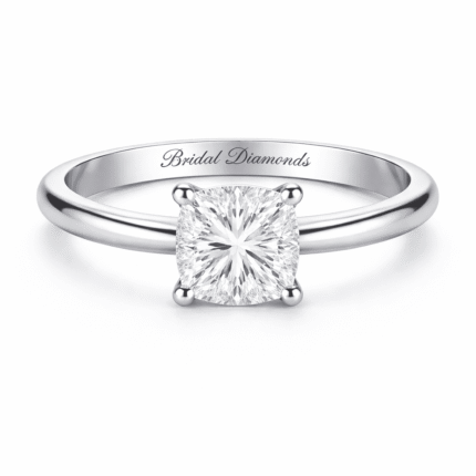 1 Carat Lab-Grown Diamond Cushion Cut Solitaire Engagement Ring in 14K 18K Platinum