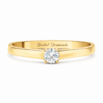 Solitaire 0.50 Carat Diamond Engagement Ring in 18K Yellow Gold