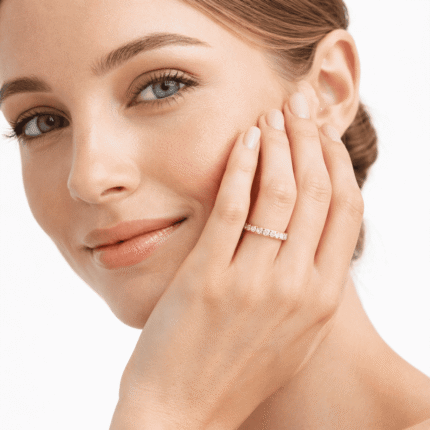 9 Stone Lab-Grown Diamond Wedding Ring in 18K Yellow/White/Rose Gold & Platinum