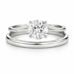 1 Carat Lab-Grown Diamond Round Cut Bridal Ring Set in 14K 18K Platinum