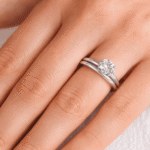 1 Carat Lab-Grown Diamond Round Cut Bridal Ring Set in 14K 18K Yellow/White/Rose Gold & Platinum