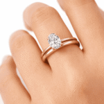 1 Carat Lab-Grown Diamond Oval Cut Engagement Ring & Wedding Band Set in 14K 18K Yellow/White/Rose Gold & Platinum