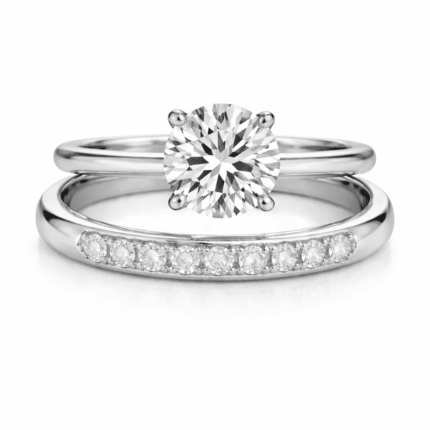 1.25 Carat 10 Lab-Grown Diamond Round Cut Bridal Set in 14K 18K Platinum